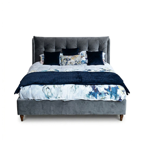 Prestina Velvet Bed Grey